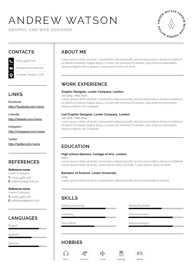 chicago resume template